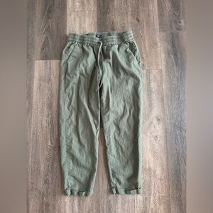 J. Crew Olive Joggers, women’s size 6, linen blend